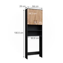 Waschmaschinenschrank "Irma" Anthrazit/Eiche 64 X 190.5 Cm Vicco -Vicco 20240209 m4734 03 ol