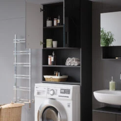 Waschmaschinenschrank "Irma" Anthrazit/Eiche 64 X 190.5 Cm Vicco -Vicco 20240209 m4734 05 ol