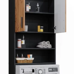 Waschmaschinenschrank "Irma" Anthrazit/Eiche 64 X 190.5 Cm Vicco -Vicco 20240209 m4734 06 ol