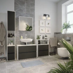 Badmöbel Set "Maltin" Weiß/Anthrazit 4 Teile Vicco 13 Badmöbel Set "Maltin" Weiß/Anthrazit 4 Teile Vicco -Vicco 20240209 m6423 04 ol