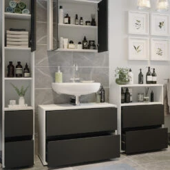 Badmöbel Set "Maltin" Weiß/Anthrazit 4 Teile Vicco 14 Badmöbel Set "Maltin" Weiß/Anthrazit 4 Teile Vicco -Vicco 20240209 m6423 05 ol