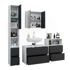 Badmöbel Set "Maltin" Weiß/Anthrazit 4 Teile Vicco 16 Badmöbel Set "Maltin" Weiß/Anthrazit 4 Teile Vicco -Vicco 20240209 m6423 07 ol