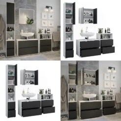 Badmöbel Set "Maltin" Weiß/Anthrazit 4 Teile Vicco 17 Badmöbel Set "Maltin" Weiß/Anthrazit 4 Teile Vicco -Vicco 20240209 m6423 08 ol