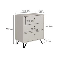 Vicco Sideboard "Aldo", Cashmere, 63.6 X 40 Cm 3x Schublade 11 Vicco Sideboard "Aldo", Cashmere, 63.6 X 40 Cm 3x Schublade -Vicco 20240219 m6298 03 ol