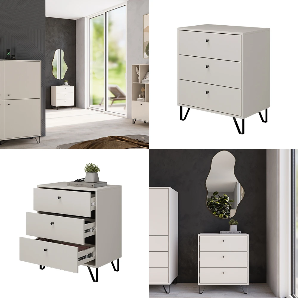 Vicco Sideboard "Aldo", Cashmere, 63.6 X 40 Cm 3x Schublade 9 Vicco Sideboard "Aldo", Cashmere, 63.6 X 40 Cm 3x Schublade – Bild 7