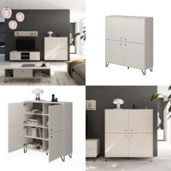 Vicco Sideboard "Aldo", Cashmere, 123.6 X 135 Cm 4 Türen -Vicco 20240219 m6303 08 ol