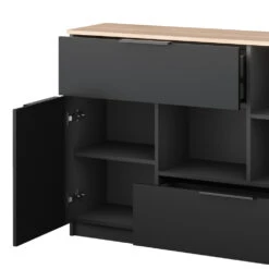 Sideboard "Betti" Anthrazit/Sonoma 120 X 83.6 Cm 2x Tür, 2x Schublade Und 1x Offenes Fache Vicco -Vicco 20240219 m6342 06 ol