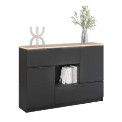 Sideboard "Betti" Anthrazit/Sonoma 120 X 83.6 Cm 2x Tür, 2x Schublade Und 1x Offenes Fache Vicco -Vicco 20240219 m6342 07 ol