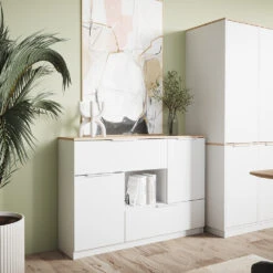 Sideboard "Betti" Weiß/Sonoma 120 X 83.6 Cm 2x Tür, 2x Schublade Und 1x Offenes Fache Vicco 13 Sideboard "Betti" Weiß/Sonoma 120 X 83.6 Cm 2x Tür, 2x Schublade Und 1x Offenes Fache Vicco -Vicco 20240219 m6345 04 ol