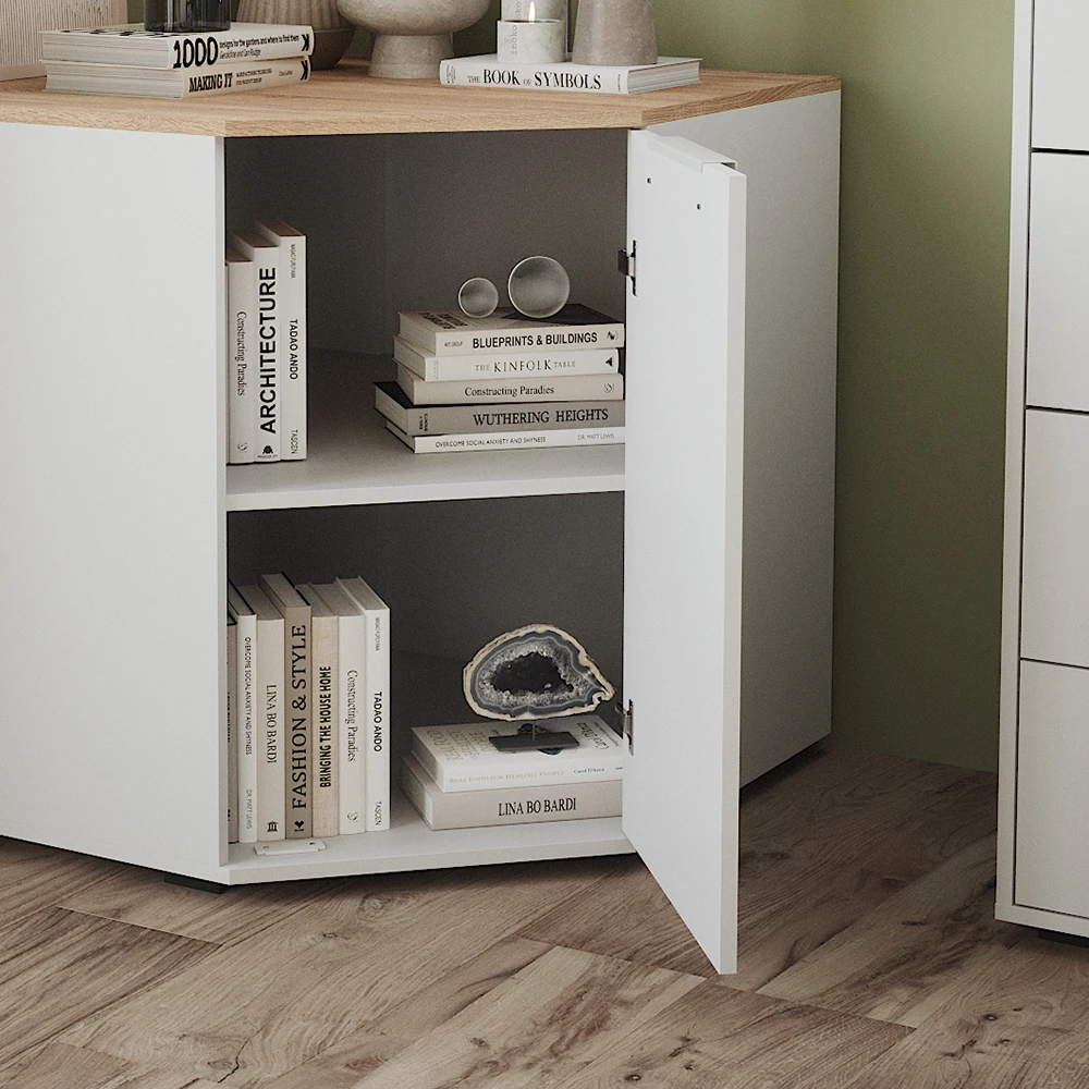 Sideboard "Betti" Weiß/Sonoma 78 X 78 Cm Mit 1 Türen Vicco 7 Sideboard "Betti" Weiß/Sonoma 78 X 78 Cm Mit 1 Türen Vicco – Bild 5