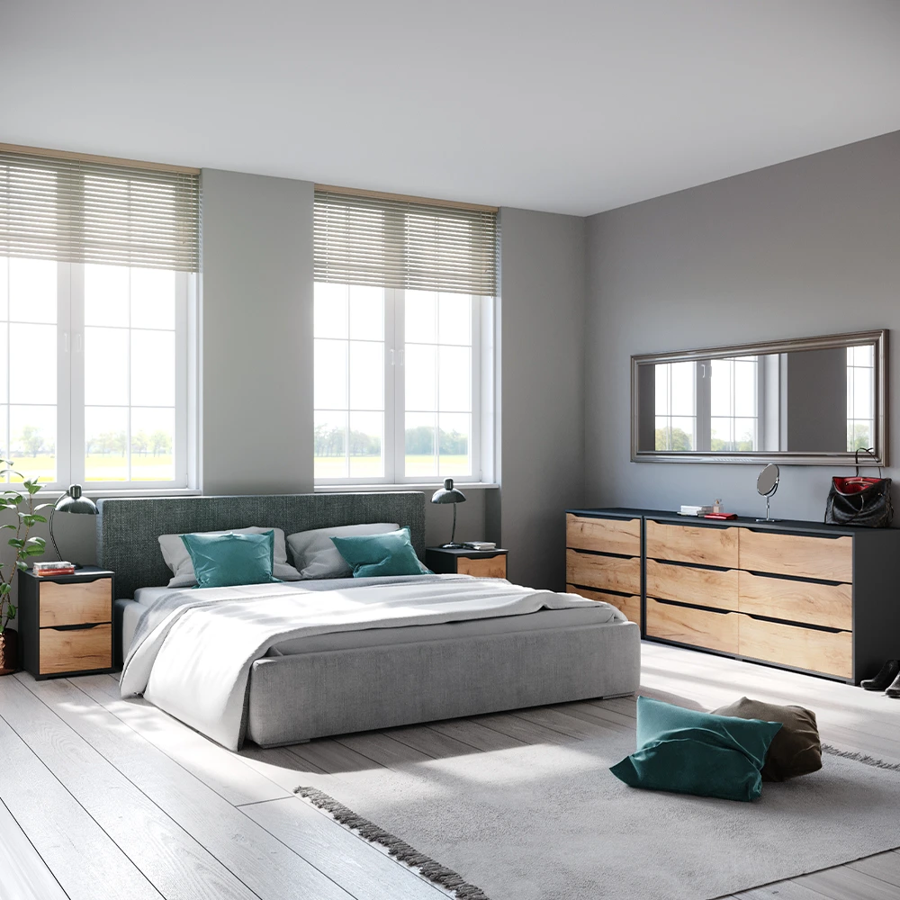 Sideboard "Ruben" Anthrazit/Goldkraft Eiche 40 X 54 Cm Mit Schubladen Vicco 6 Sideboard "Ruben" Anthrazit/Goldkraft Eiche 40 X 54 Cm Mit Schubladen Vicco – Bild 4