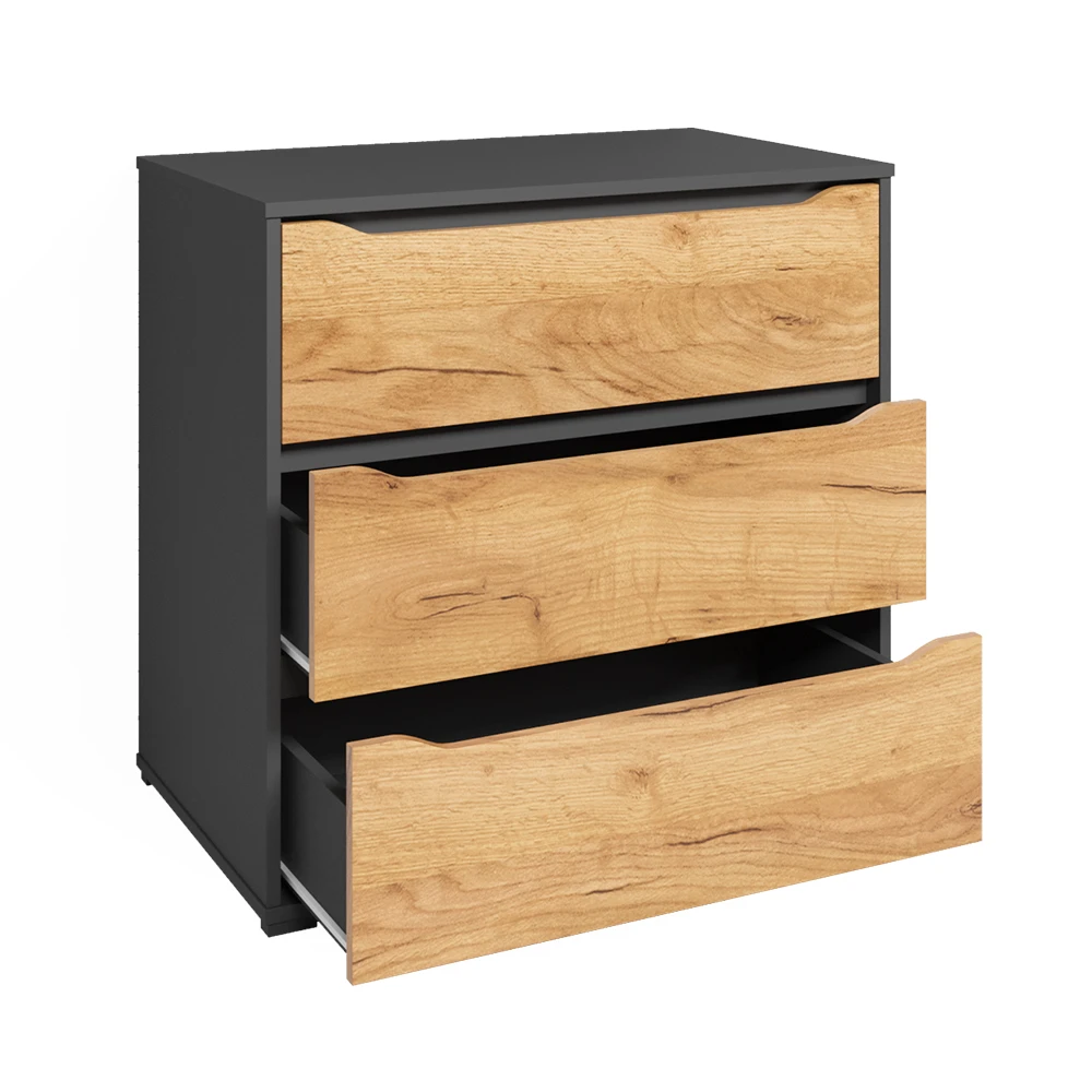 Sideboard "Ruben" Anthrazit/Goldkraft Eiche 80.2 X 77.6 Cm Mit Schubladen Vicco 8 Sideboard "Ruben" Anthrazit/Goldkraft Eiche 80.2 X 77.6 Cm Mit Schubladen Vicco – Bild 6