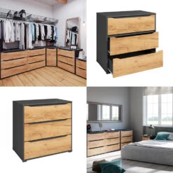 Sideboard "Ruben" Anthrazit/Goldkraft Eiche 80.2 X 77.6 Cm Mit Schubladen Vicco 18 Sideboard "Ruben" Anthrazit/Goldkraft Eiche 80.2 X 77.6 Cm Mit Schubladen Vicco -Vicco 20240219 m6349 08 ol