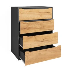 Sideboard "Ruben" Anthrazit/Goldkraft Eiche 80 X 102 Cm Mit Schubladen Vicco -Vicco 20240219 m6351 06 ol