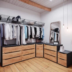 Sideboard "Ruben" Anthrazit/Goldkraft Eiche 78 X 77.6 Cm Mit Türen Vicco -Vicco 20240219 m6352 04 ol