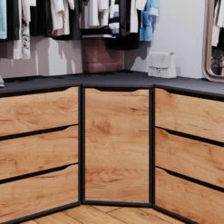 Sideboard "Ruben" Anthrazit/Goldkraft Eiche 78 X 77.6 Cm Mit Türen Vicco -Vicco 20240219 m6352 05 ol