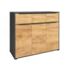 Sideboard "Ruben" Anthrazit/Goldkraft Eiche 120 X 101 Cm Mit Schubladen Vicco -Vicco 20240219 m6353 01 ol