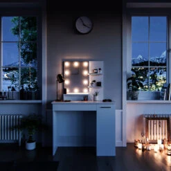 Schminktisch "Julia" Weiß 90 Cm Mit LED Beleuchtung Und Hocker Vicco 13 Schminktisch "Julia" Weiß 90 Cm Mit LED Beleuchtung Und Hocker Vicco -Vicco 20240220 m1804 hw l 04 ol