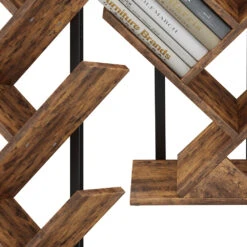 Bücherregal "Fyrk" Antikholz/Schwarz 34 X 116 Cm Bücherregal,stehende Aktenregal,Regal Für Bücher,Bücherschrank,Büroregal Für Ordner Vicco -Vicco 20240301 m6328 06 ol