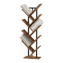 Bücherregal "Fyrk" Antikholz/Schwarz 34 X 116 Cm Bücherregal,stehende Aktenregal,Regal Für Bücher,Bücherschrank,Büroregal Für Ordner Vicco -Vicco 20240301 m6328 07 ol