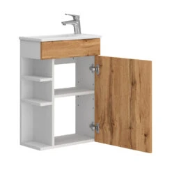 Badmöbel Set "Amadeo" Goldkraft Eiche/Weiß 2 Teile, Mit Waschbecken Vicco 16 Badmöbel Set "Amadeo" Goldkraft Eiche/Weiß 2 Teile, Mit Waschbecken Vicco -Vicco 20240301 m6557 07 ol