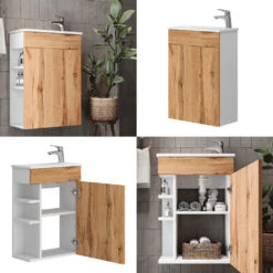 Badmöbel Set "Amadeo" Goldkraft Eiche/Weiß 2 Teile, Mit Waschbecken Vicco 17 Badmöbel Set "Amadeo" Goldkraft Eiche/Weiß 2 Teile, Mit Waschbecken Vicco -Vicco 20240301 m6557 08 ol