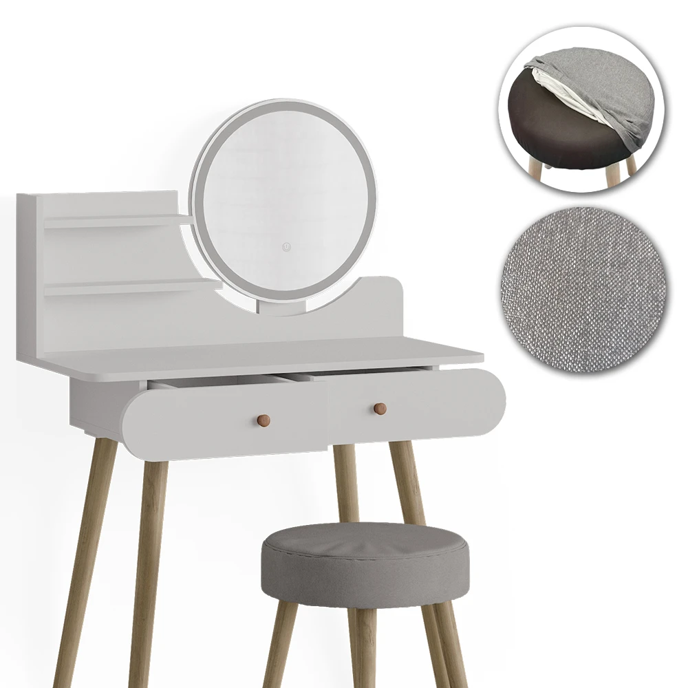 Schminktisch "Edda" Weiß 80 Cm Mit LED Beleuchtung Und Hocker Vicco 8 Schminktisch "Edda" Weiß 80 Cm Mit LED Beleuchtung Und Hocker Vicco – Bild 6