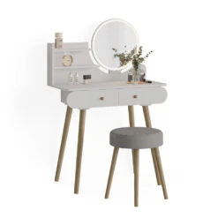 Schminktisch "Edda" Weiß 80 Cm Mit LED Beleuchtung Und Hocker Vicco 16 Schminktisch "Edda" Weiß 80 Cm Mit LED Beleuchtung Und Hocker Vicco -Vicco 20240305 m5178 07 ol