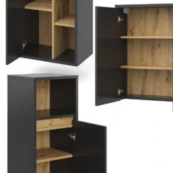 Badmöbel Set "Viola" Anthrazit/Eiche 4 Teile Vicco -Vicco 20240305 m5645 06 ol