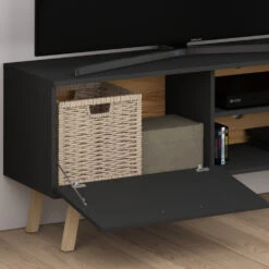 Lowboard "Hans" Anthrazit/Eiche 125 X 58.9 Cm Vicco -Vicco 4128 05 ol