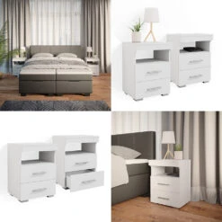 Nachttisch "Evi" Weiß 45 X 61 Cm 2er Set Vicco 17 Nachttisch "Evi" Weiß 45 X 61 Cm 2er Set Vicco -Vicco 4947 08 ol