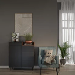 Sideboard "Anika" Anthrazit/Nussbaum 89 X 100 Cm Vicco 12 Sideboard "Anika" Anthrazit/Nussbaum 89 X 100 Cm Vicco -Vicco 5905 04 ol