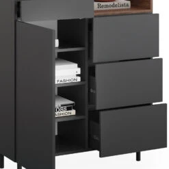 Sideboard "Anika" Anthrazit/Nussbaum 89 X 100 Cm Vicco 14 Sideboard "Anika" Anthrazit/Nussbaum 89 X 100 Cm Vicco -Vicco 5905 06 ol