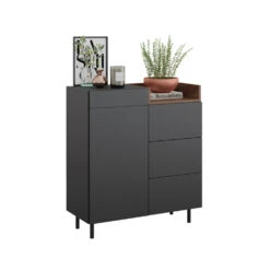 Sideboard "Anika" Anthrazit/Nussbaum 89 X 100 Cm Vicco 15 Sideboard "Anika" Anthrazit/Nussbaum 89 X 100 Cm Vicco -Vicco 5905 07 ol