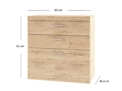 Sideboard "Oswald" Eiche 80 X 81 Cm OK-Living 9 Sideboard "Oswald" Eiche 80 X 81 Cm OK-Living -Vicco DS 1425 MBO 5