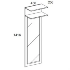 Wandgarderobe "Oswald" Eiche 45 X 142 Cm Mit Spiegel OK-Living -Vicco DS 1431 MBO 3