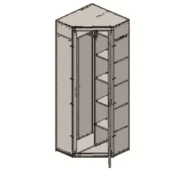 Eckkleiderschrank "Oswald" Eiche 78 X 78 Cm OK-Living 9 Eckkleiderschrank "Oswald" Eiche 78 X 78 Cm OK-Living -Vicco DS 1437 MBO 3