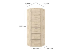 Eckkleiderschrank "Oswald" Eiche 78 X 78 Cm OK-Living 8 Eckkleiderschrank "Oswald" Eiche 78 X 78 Cm OK-Living -Vicco DS 1437 MBO 4