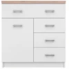Sideboard "Tomi" Weiß/Sonoma 80 X 85 Cm Mit Schubladen OK-Living -Vicco DS 1529 MBO 1