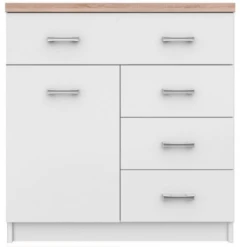 Sideboard "Tomi" Weiß/Sonoma 80 X 85 Cm Mit Schubladen OK-Living