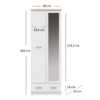 Kleiderschrank "Tomi" Weiß 60 X 183 Cm OK-Living -Vicco DS 1541 MBO 2