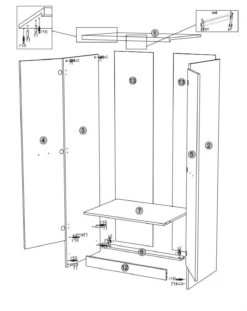 Kleiderschrank "Tomi" Weiß 60 X 183 Cm OK-Living -Vicco DS 1541 MBO 3