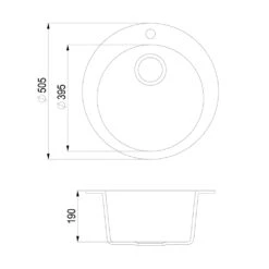 Spülbecken Schwarz 50.5 X 50.5 Cm Rund Bergström -Vicco bs34 03 ol