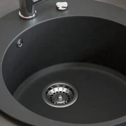 Spülbecken Schwarz 50.5 X 50.5 Cm Rund Bergström -Vicco bs34 05 ol