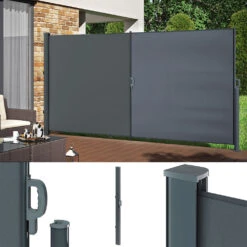 Seitenmarkise "ALU" Anthrazit 350 X 180 Cm OK-Living -Vicco g119 02 ol