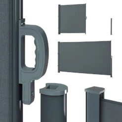 Seitenmarkise "ALU" Anthrazit 350 X 180 Cm OK-Living -Vicco g119 08 ol