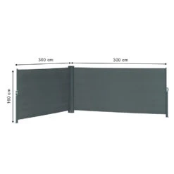 Seitenmarkise Anthrazit 600 X 160 Cm OK-Living -Vicco g122 03 ol