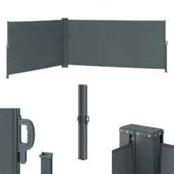 Seitenmarkise Anthrazit 600 X 160 Cm OK-Living -Vicco g122 08 ol