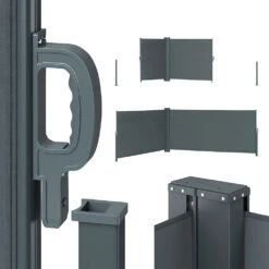 Seitenmarkise Anthrazit 600 X 160 Cm OK-Living -Vicco g122 09 ol