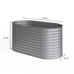 Hochbeet Silber 160 X 82 Cm OK-Living -Vicco g127 03 ol